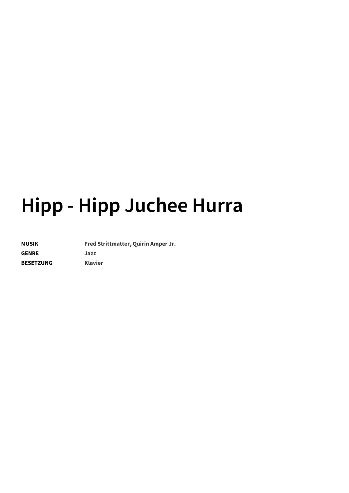 Hipp - Hipp Juchee Hurra - Title Page