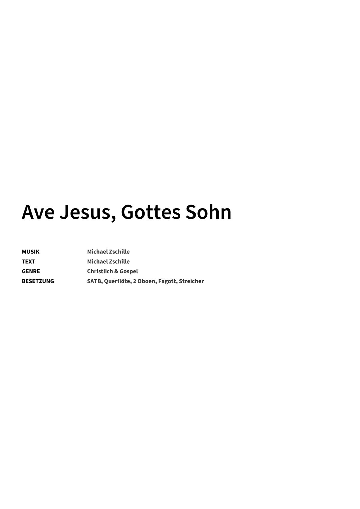 Ave Jesus, Gottes Sohn - Title Page