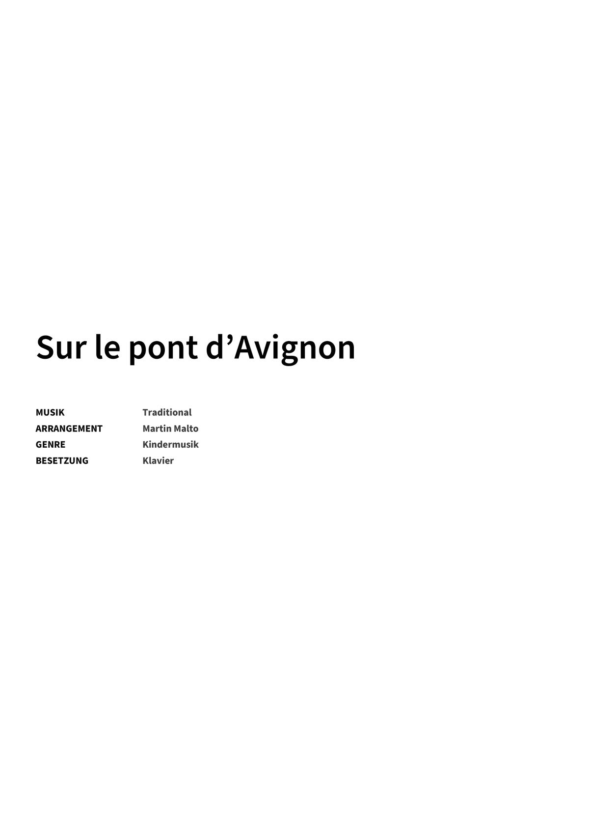 Sur le pont d’Avignon - Title Page