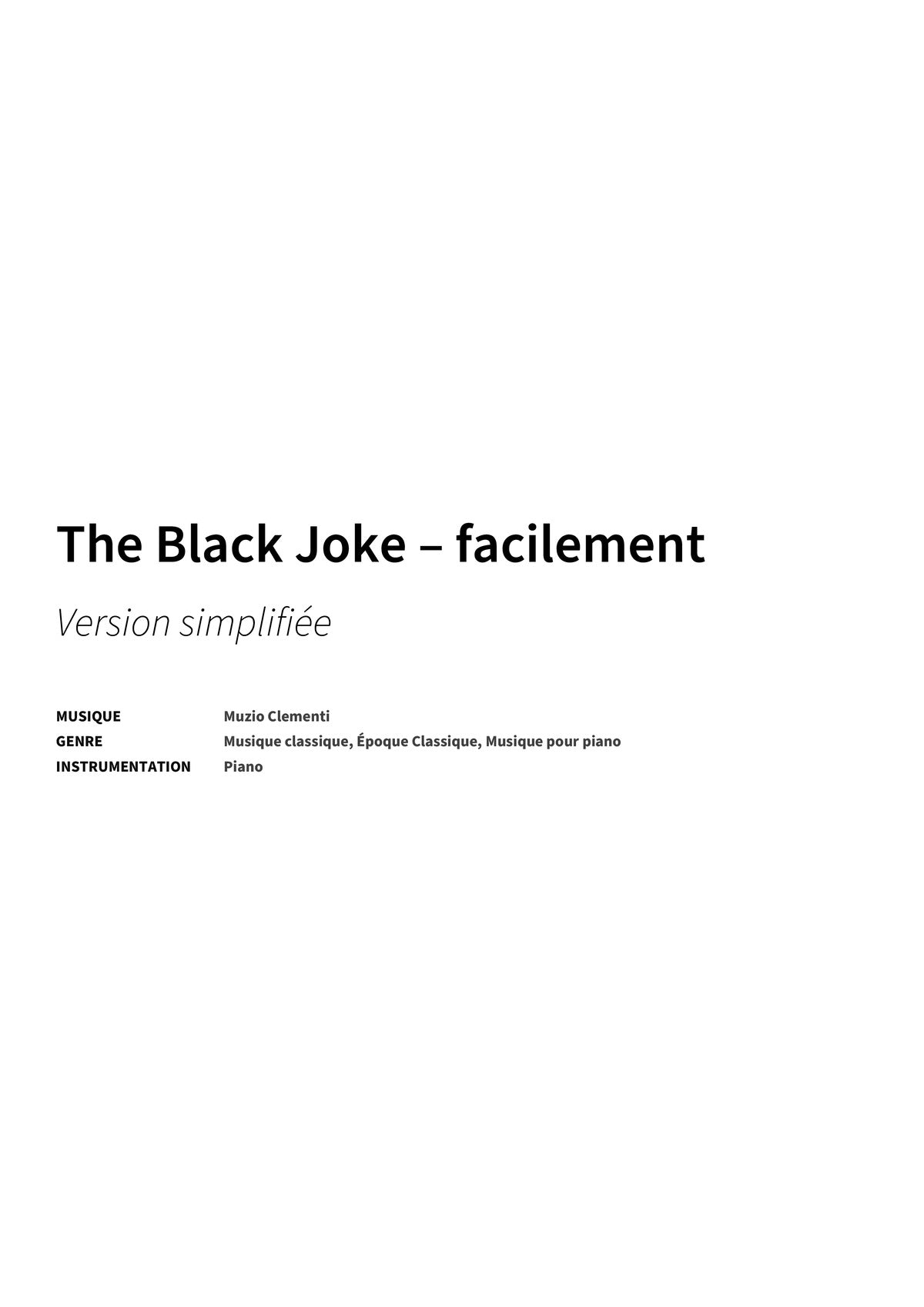 The Black Joke – facilement - Title Page