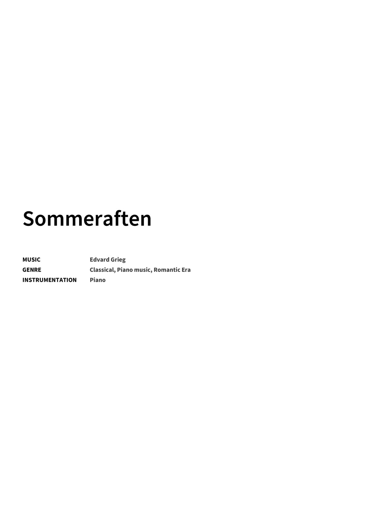 Sommeraften - Title Page