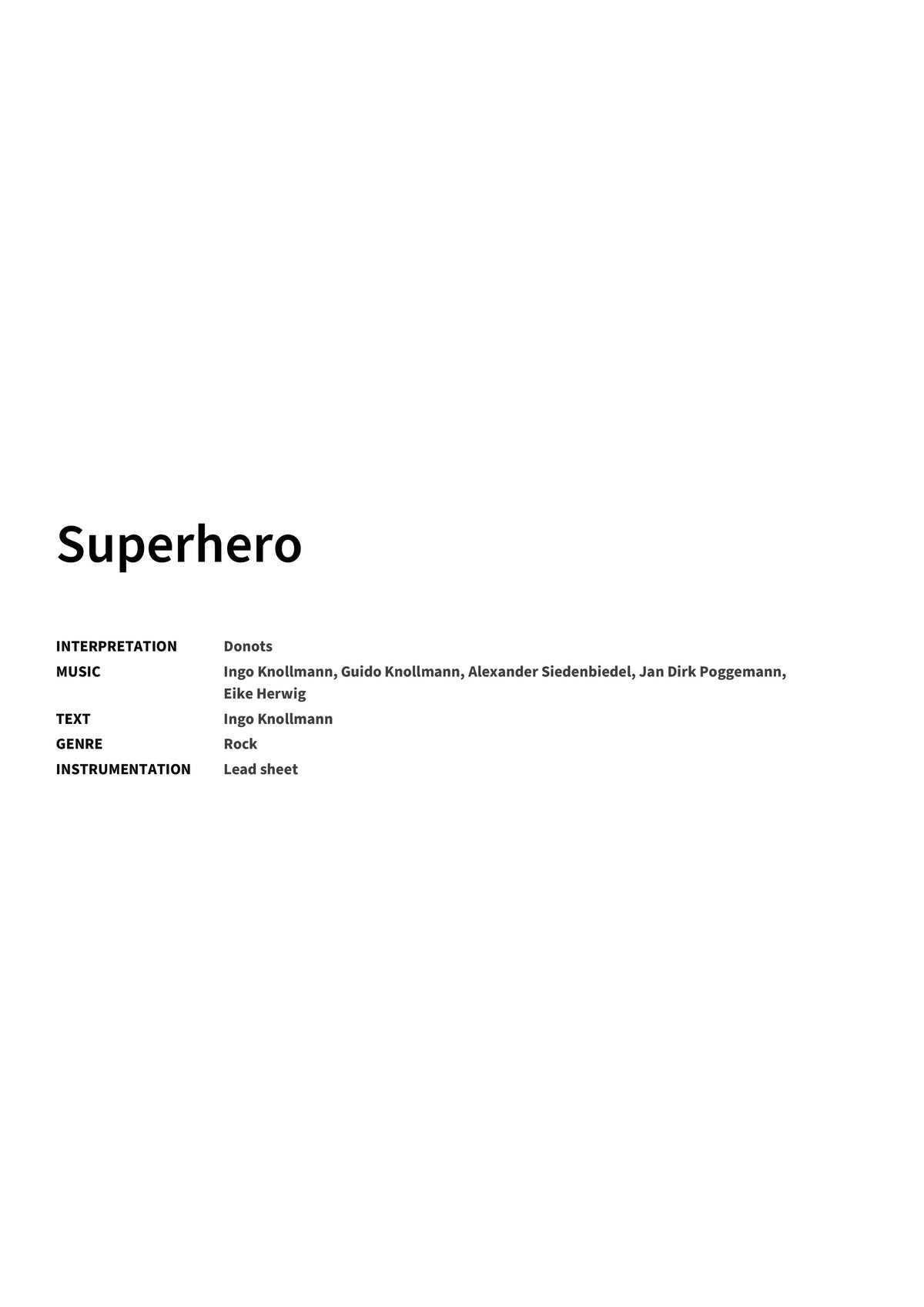 Superhero - Title Page