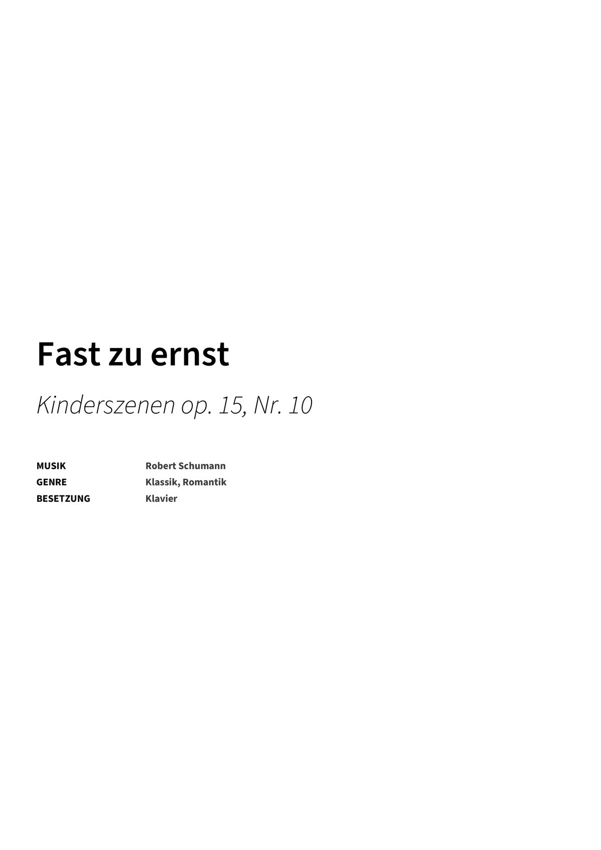 Fast zu ernst - Title Page
