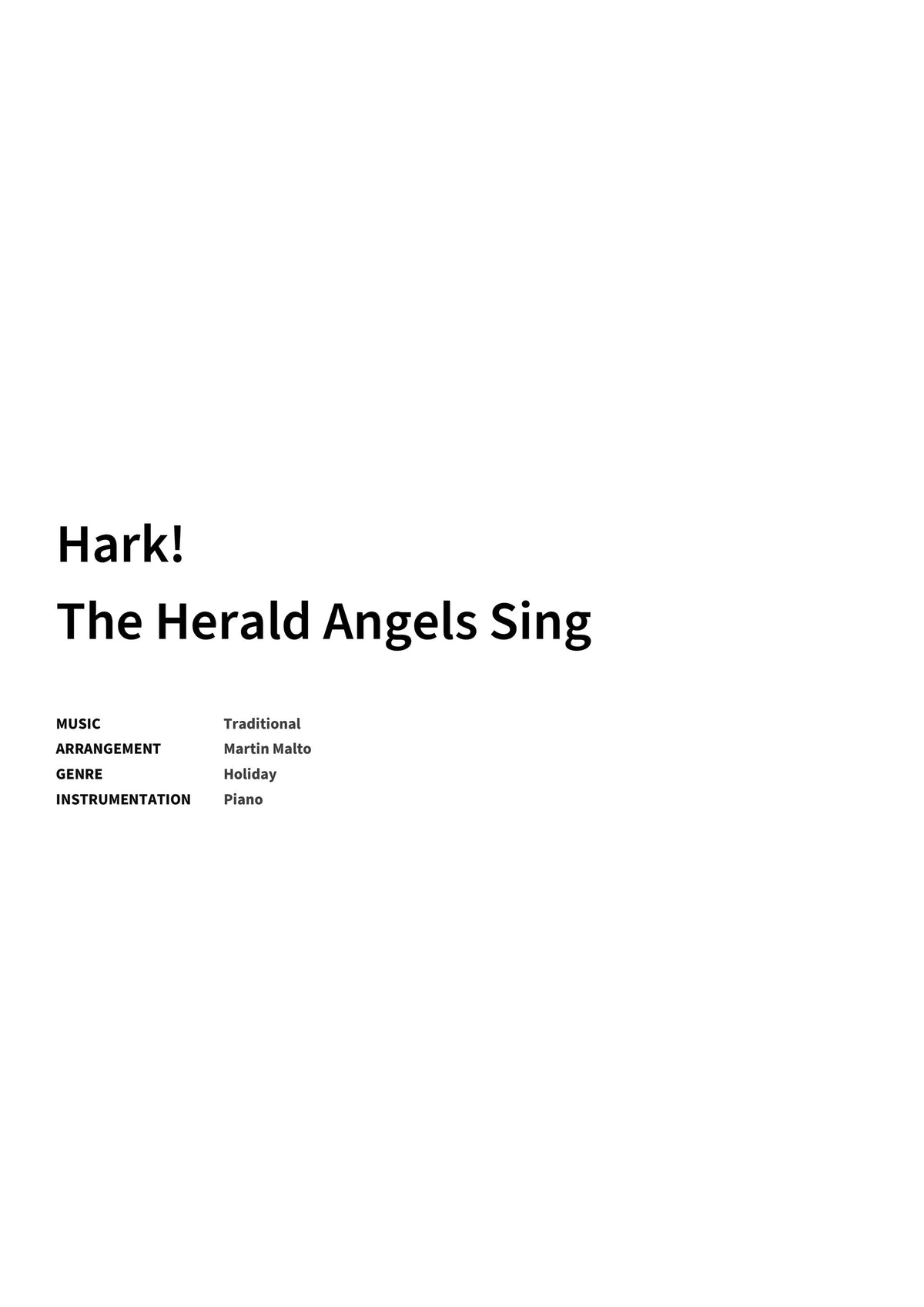 Hark! The Herald Angels Sing - Title Page