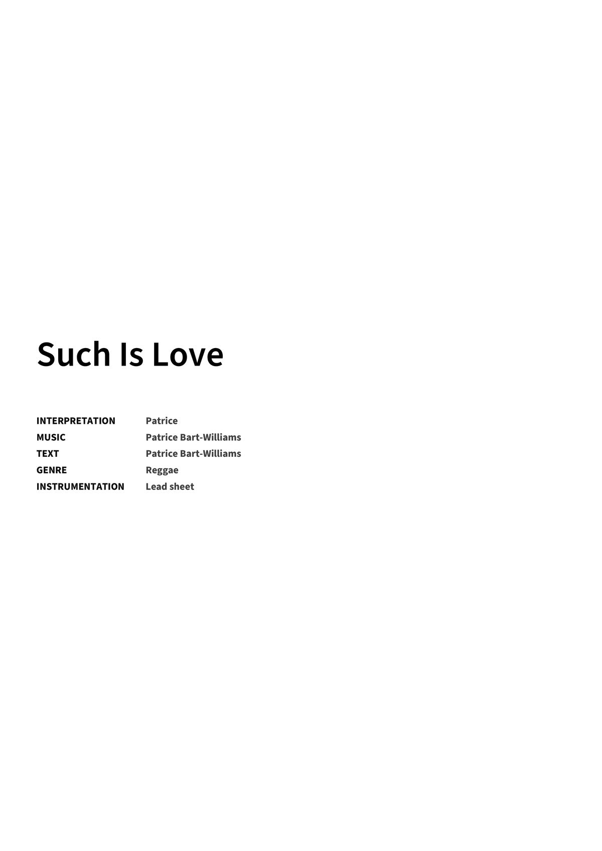 Such Is Love - Title Page