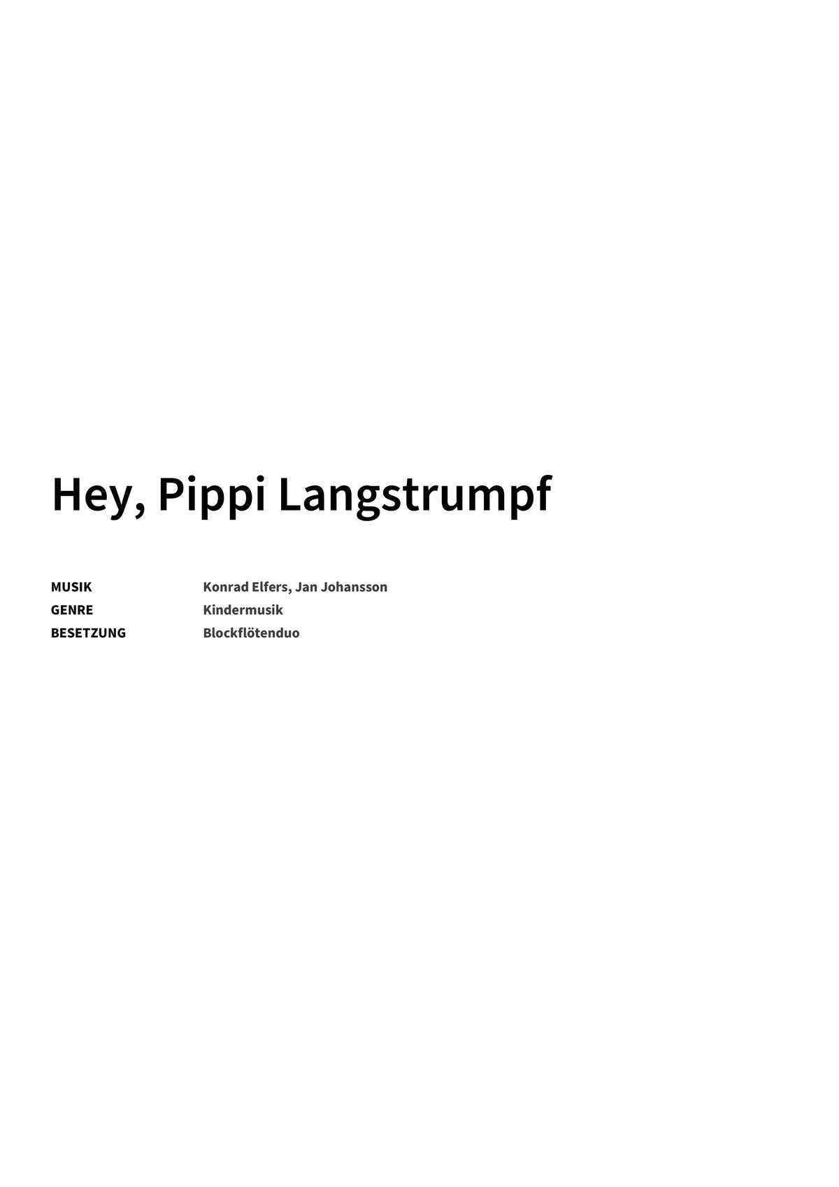 Hey, Pippi Langstrumpf - Title Page