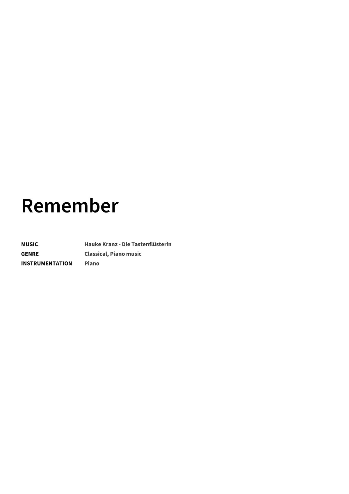 Remember - Title Page