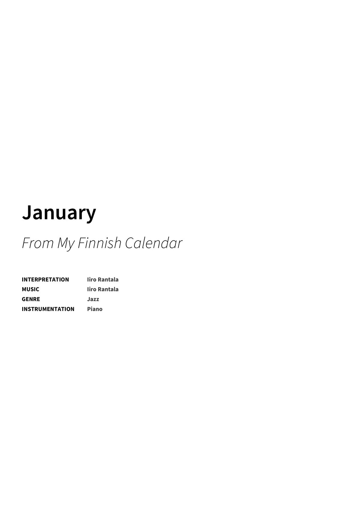 January - Title Page