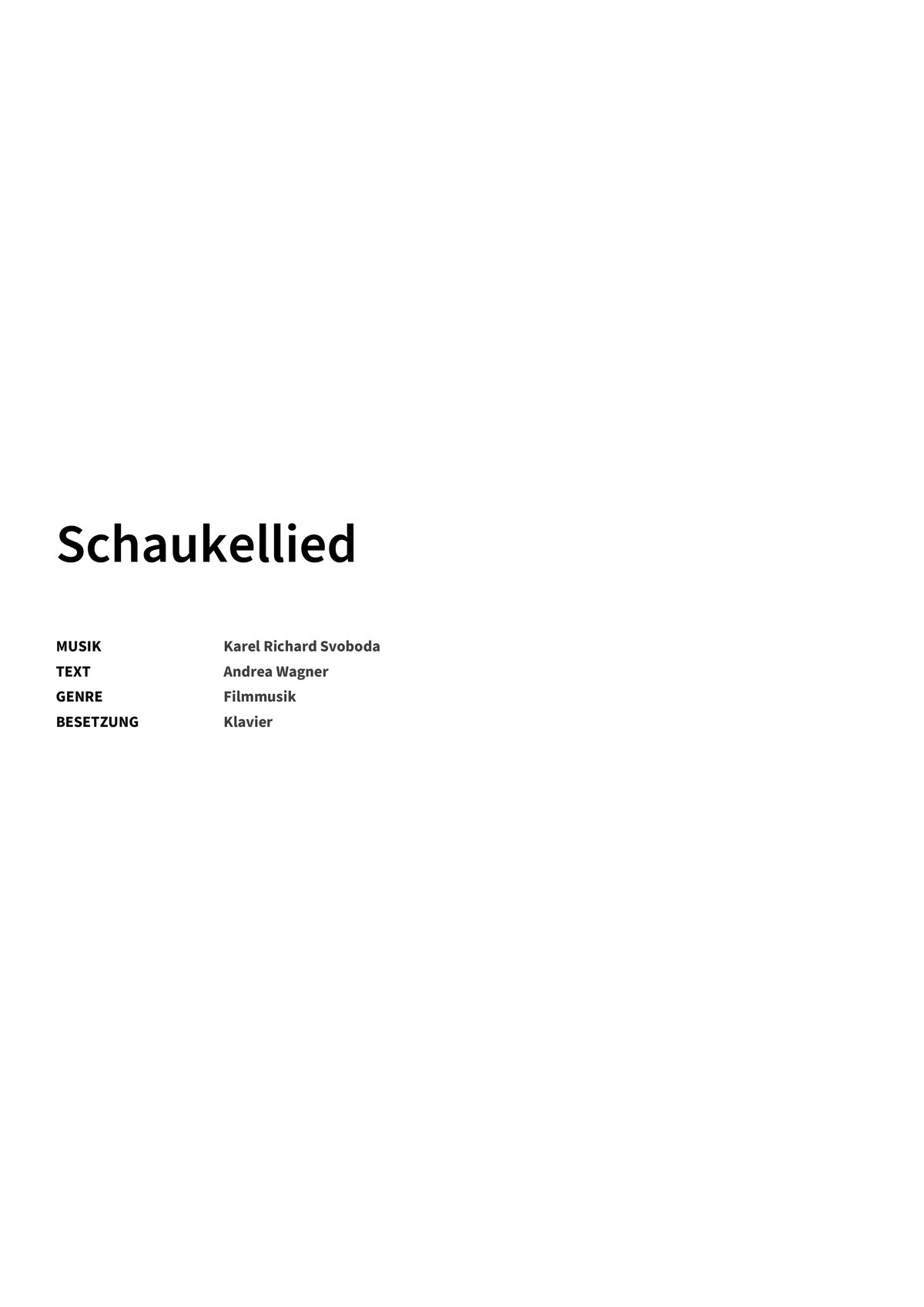 Schaukellied - Title Page