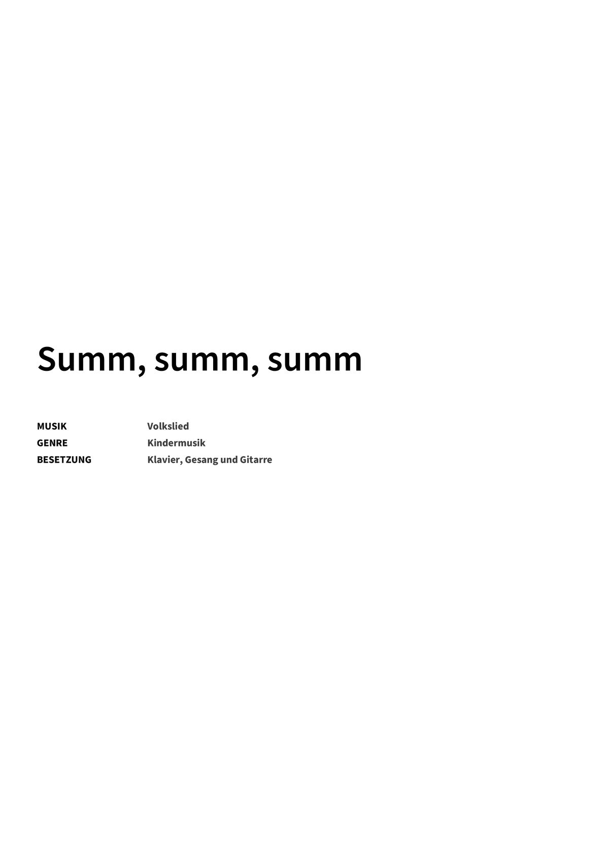 Summ, summ, summ - Title Page