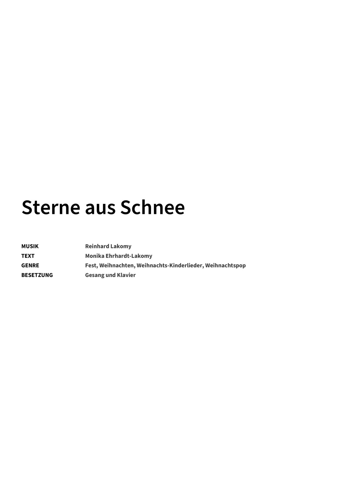 Sterne aus Schnee - Title Page