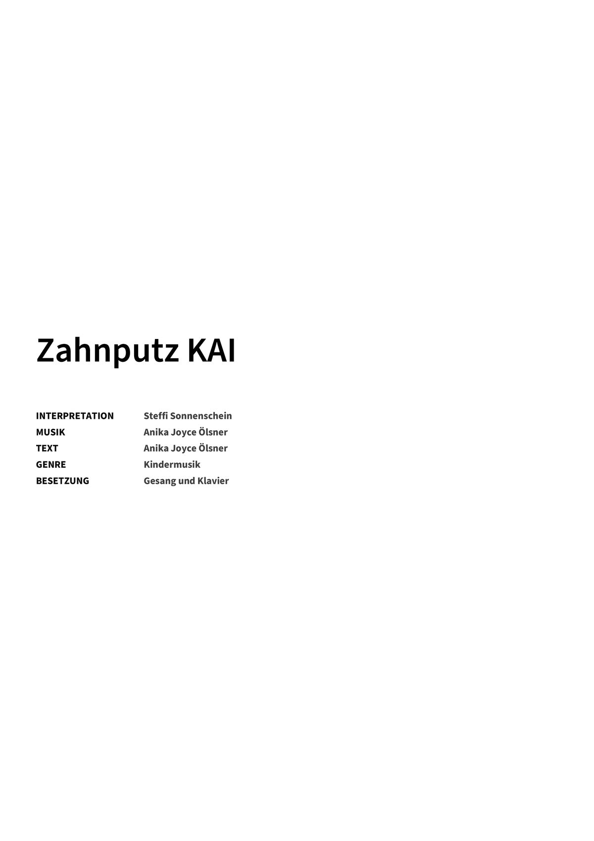 Zahnputz KAI - Title Page
