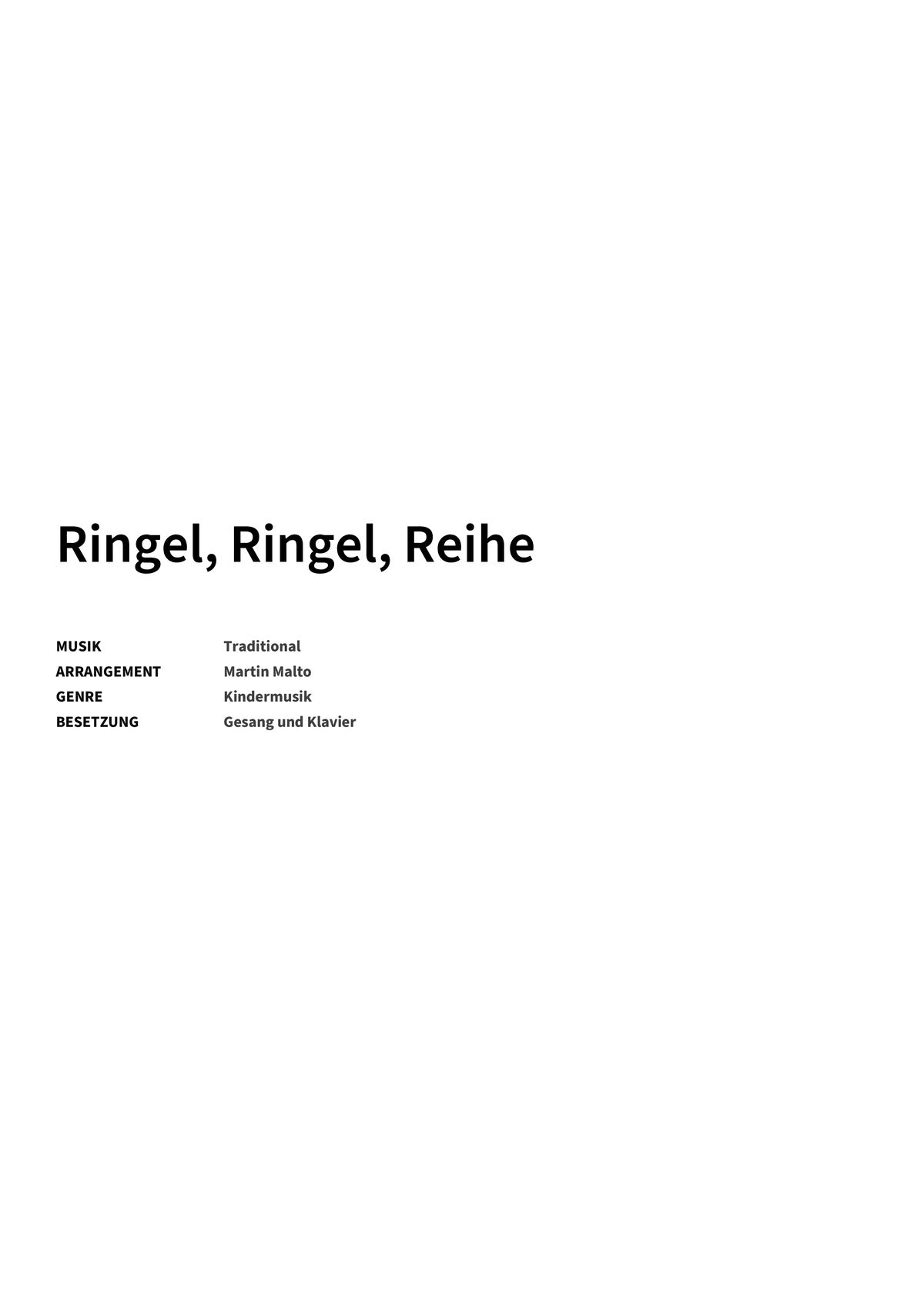 Ringel, Ringel, Reihe - Title Page