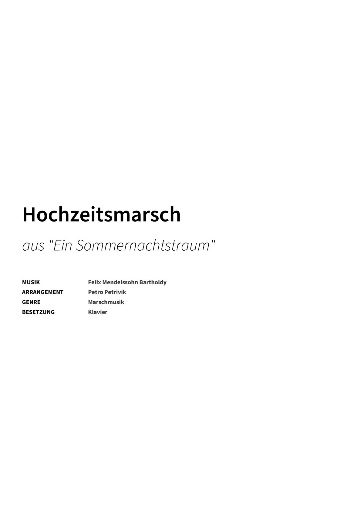 Hochzeitsmarsch - Title Page