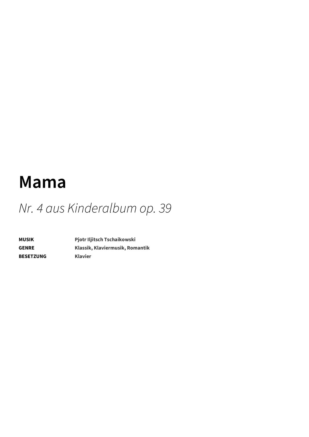 Mama - Title Page