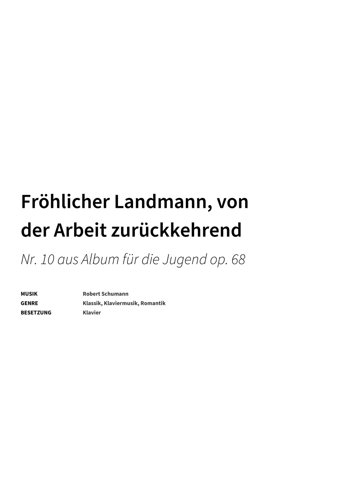 Fröhlicher Landmann, von der Arbeit zurückkehrend - Title Page
