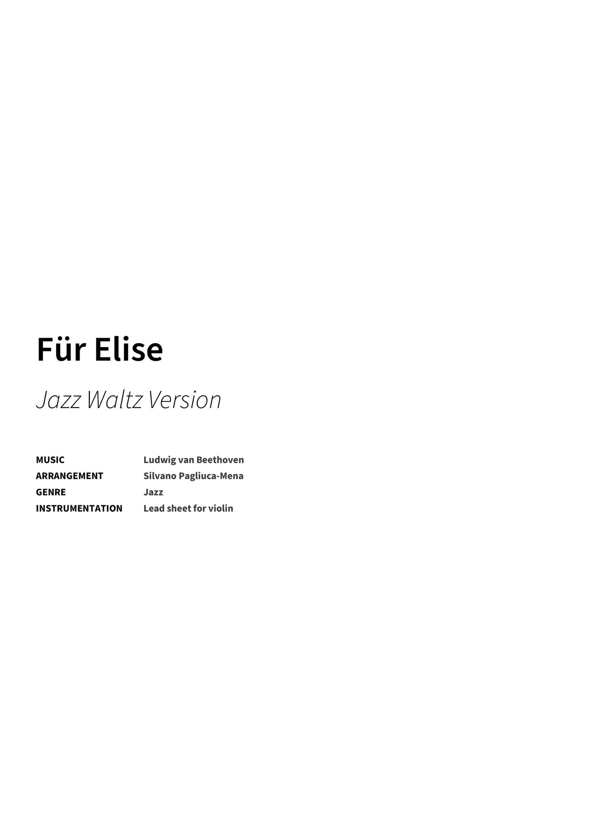 Für Elise - Title Page