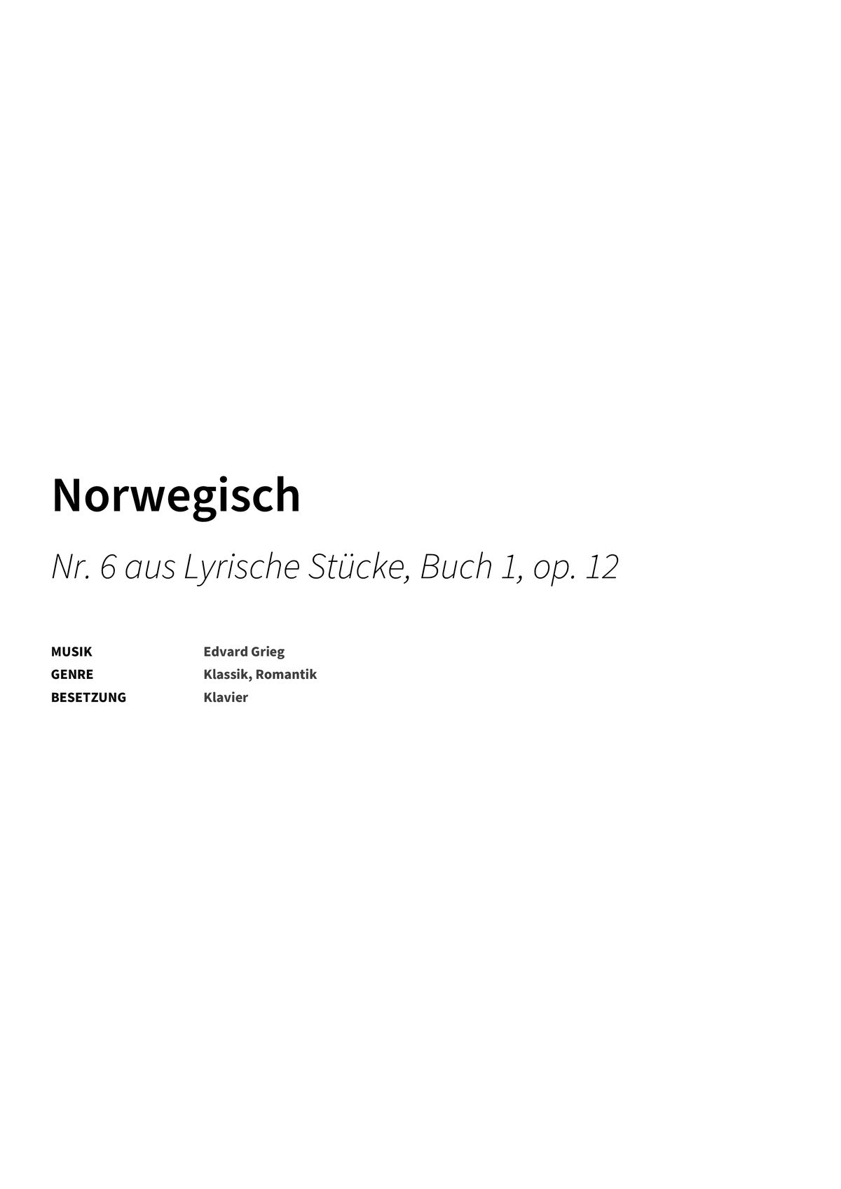 Norwegisch - Title Page
