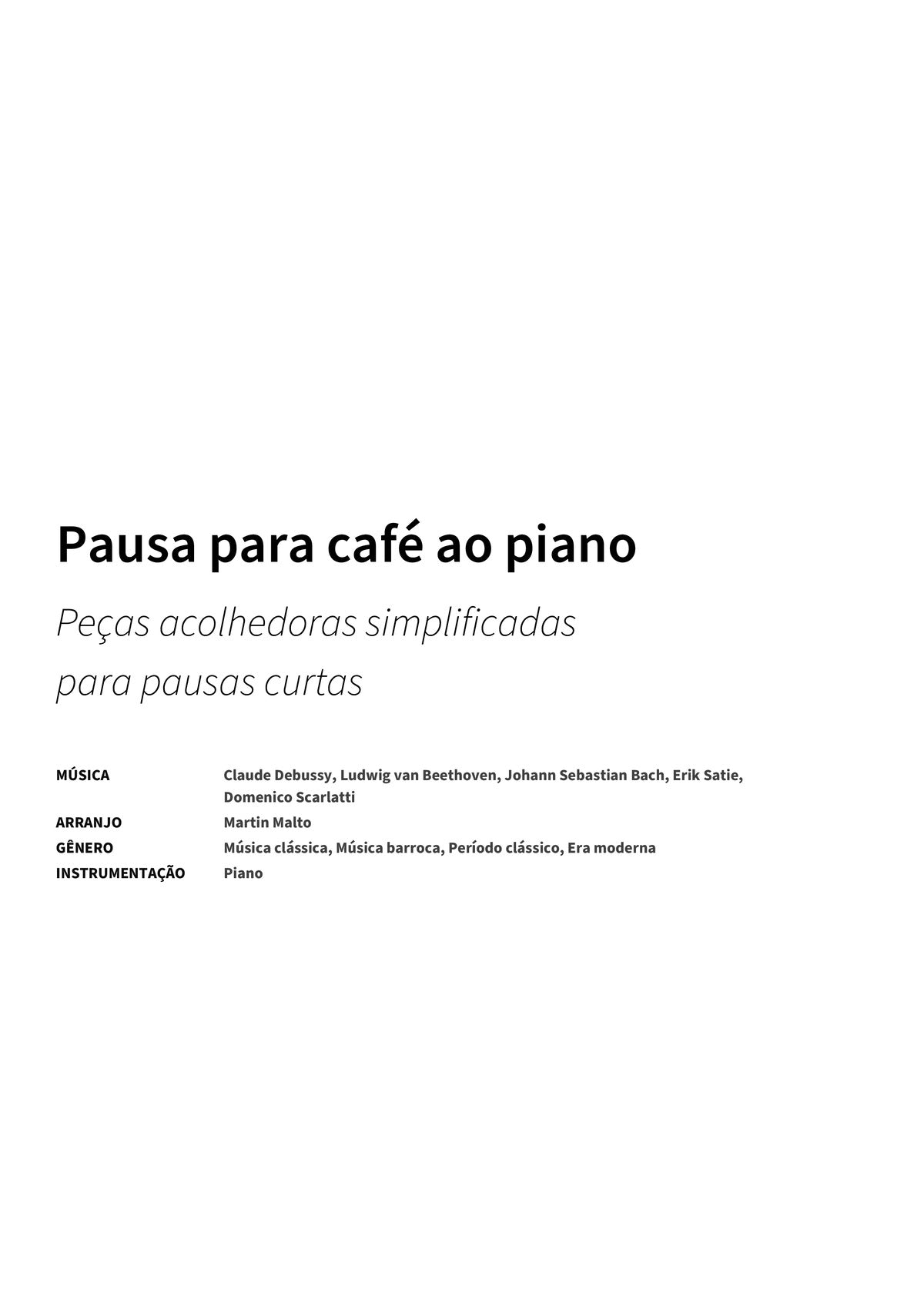 Pausa para café ao piano - Title Page
