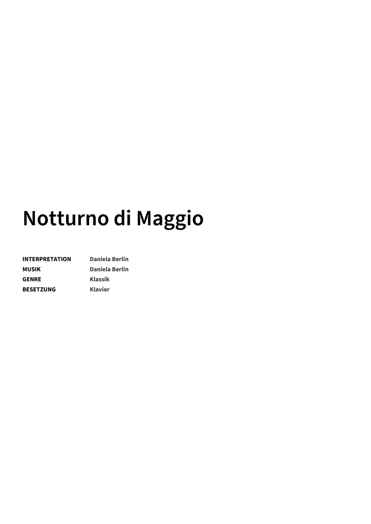Notturno di Maggio - Title Page