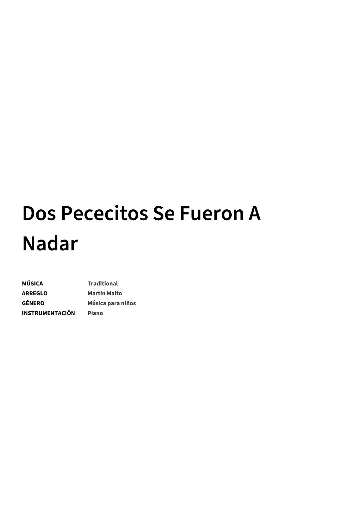 Dos Pececitos Se Fueron A Nadar - Title Page