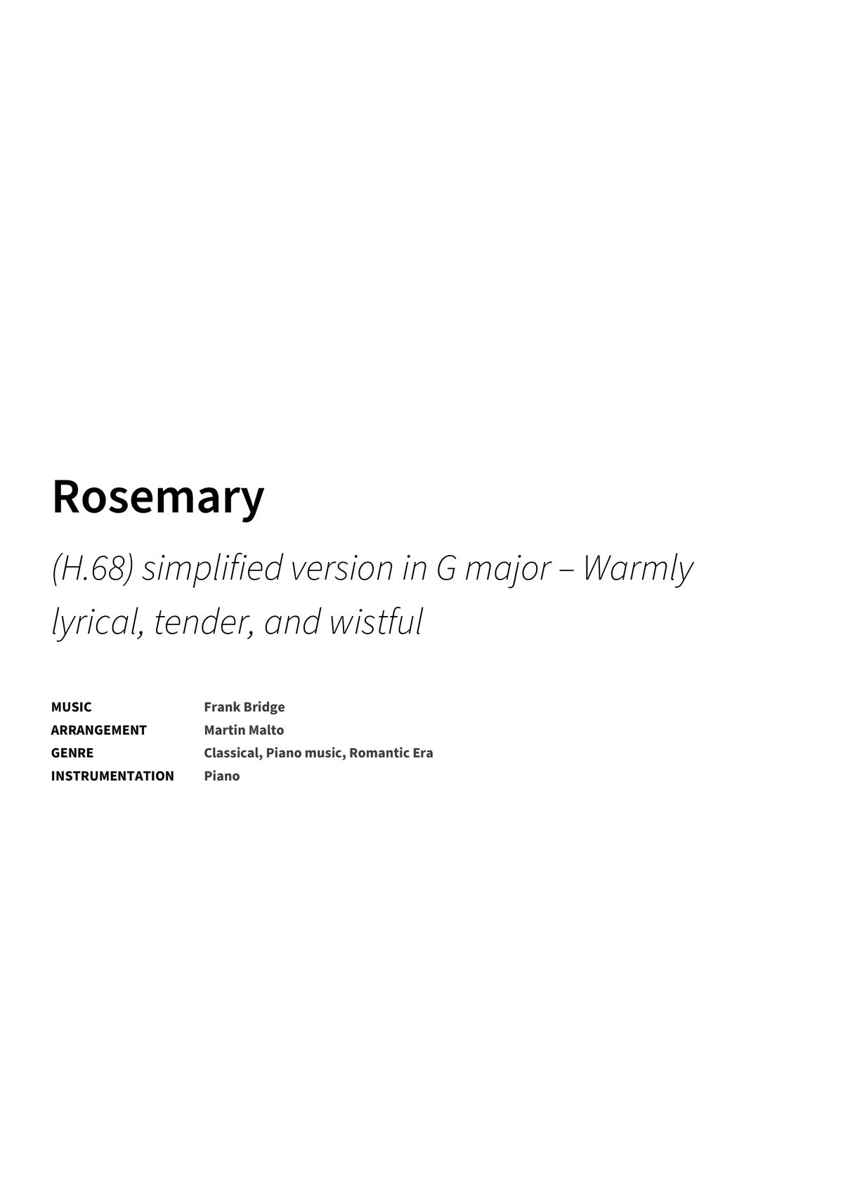 Rosemary - Title Page