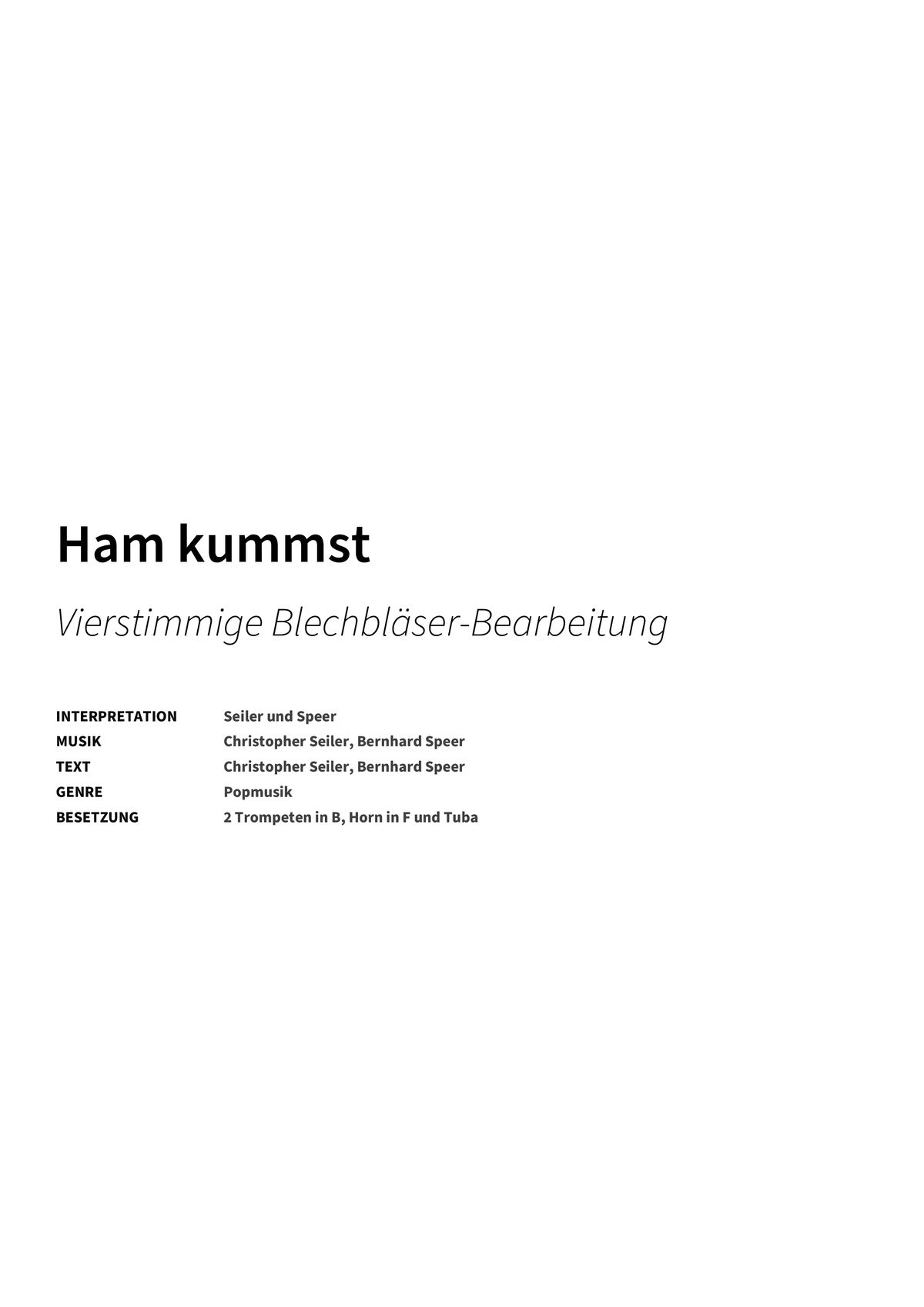 Ham kummst - Title Page