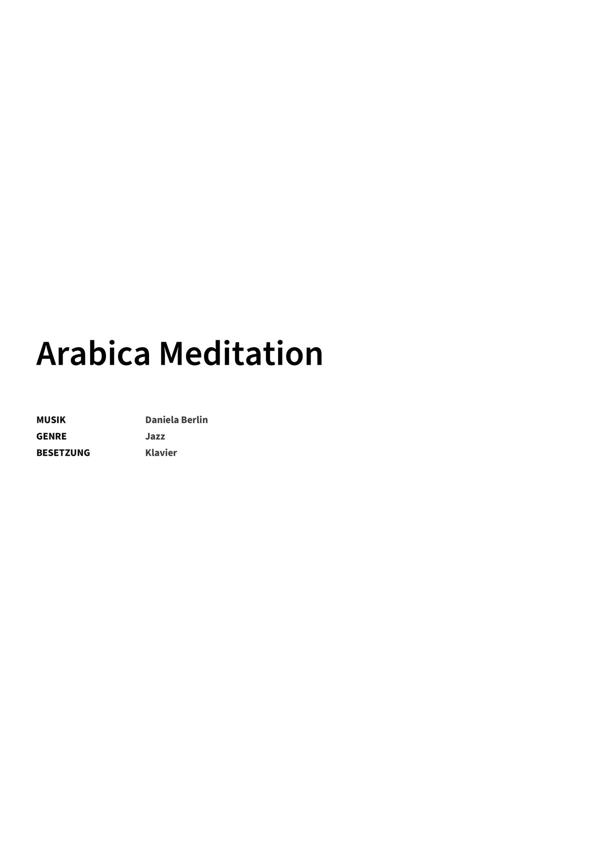 Arabica Meditation - Title Page