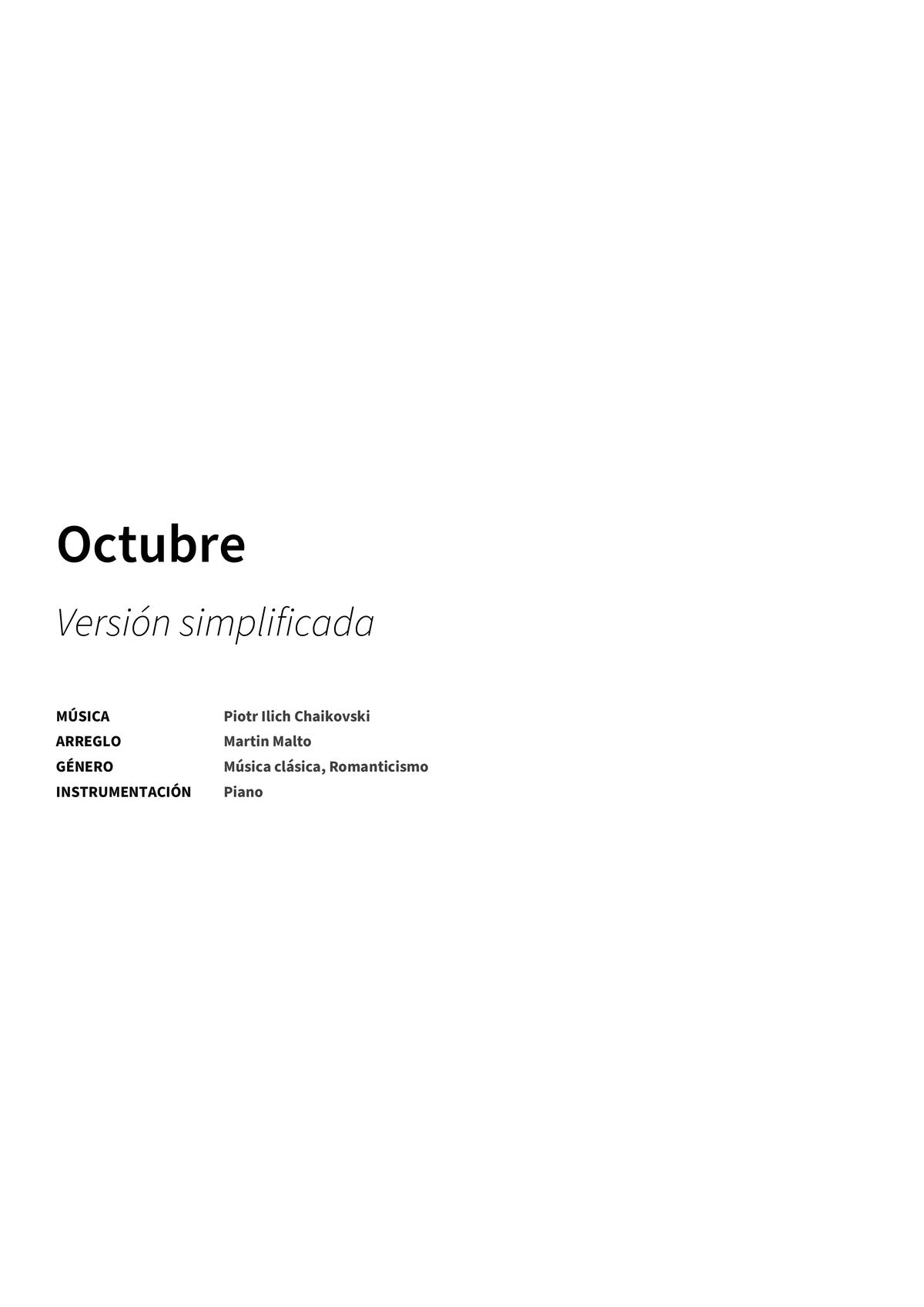 Octubre - Title Page