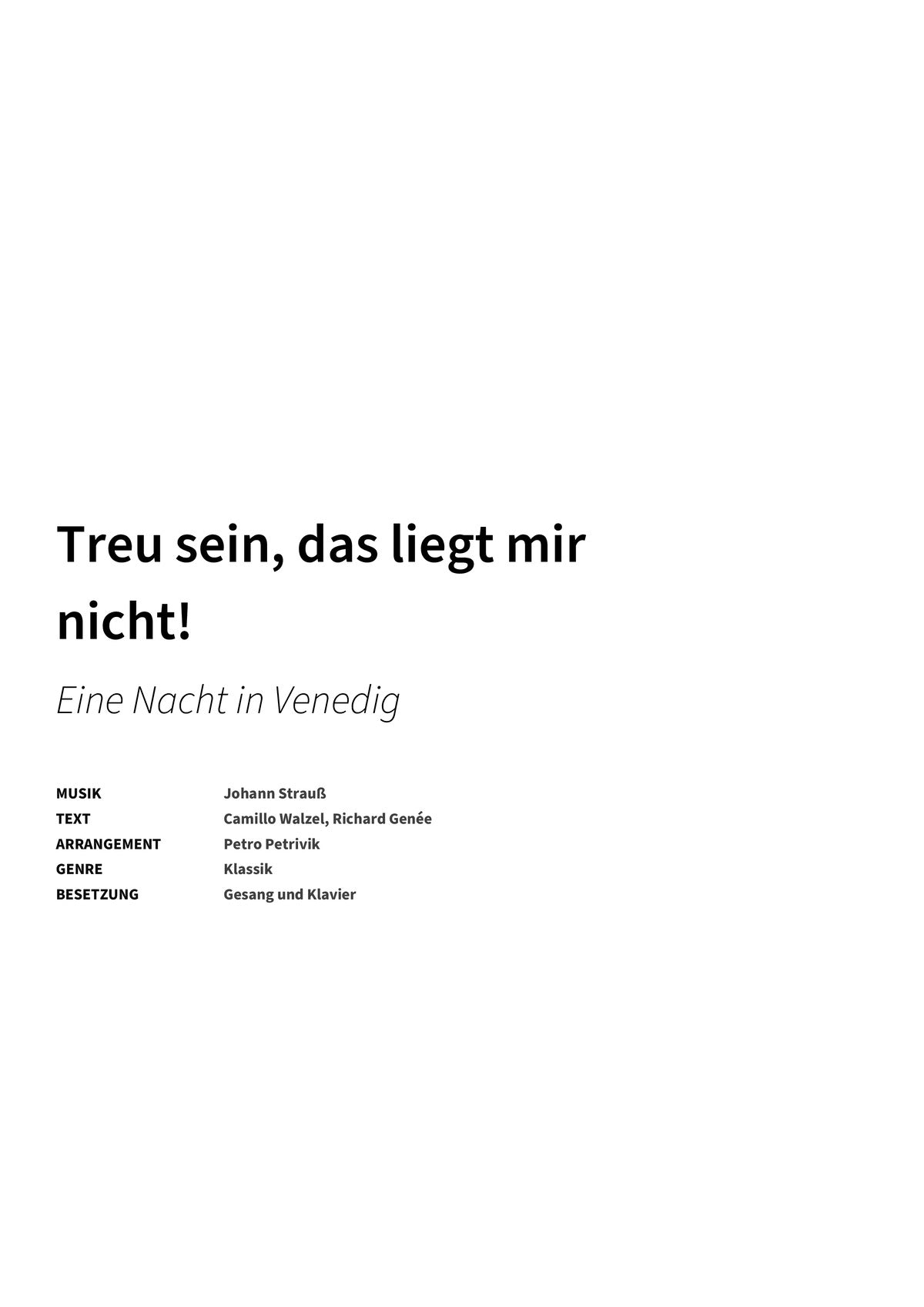 Treu sein, das liegt mir nicht! - Title Page