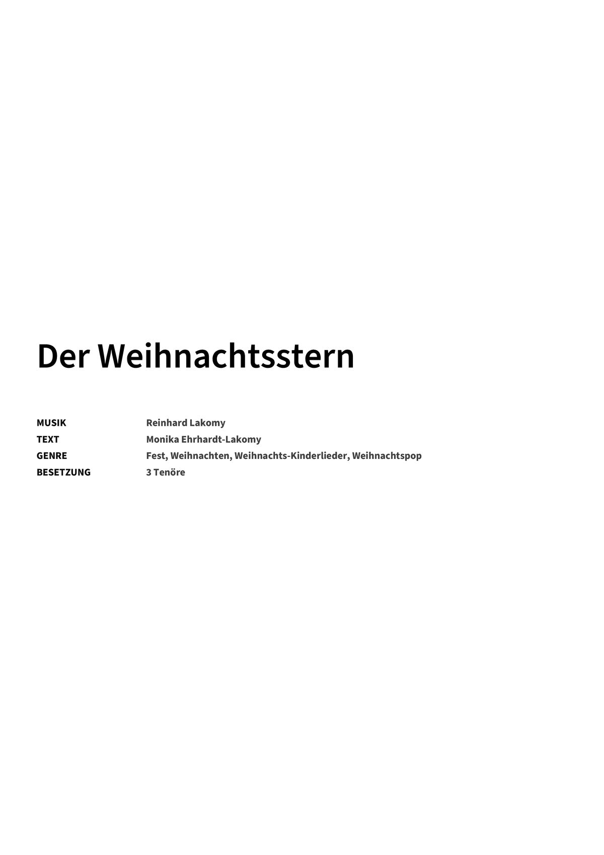 Der Weihnachtsstern - Title Page