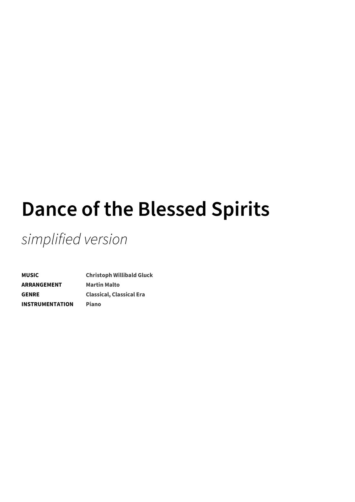 Dance of the Blessed Spirits - Title Page
