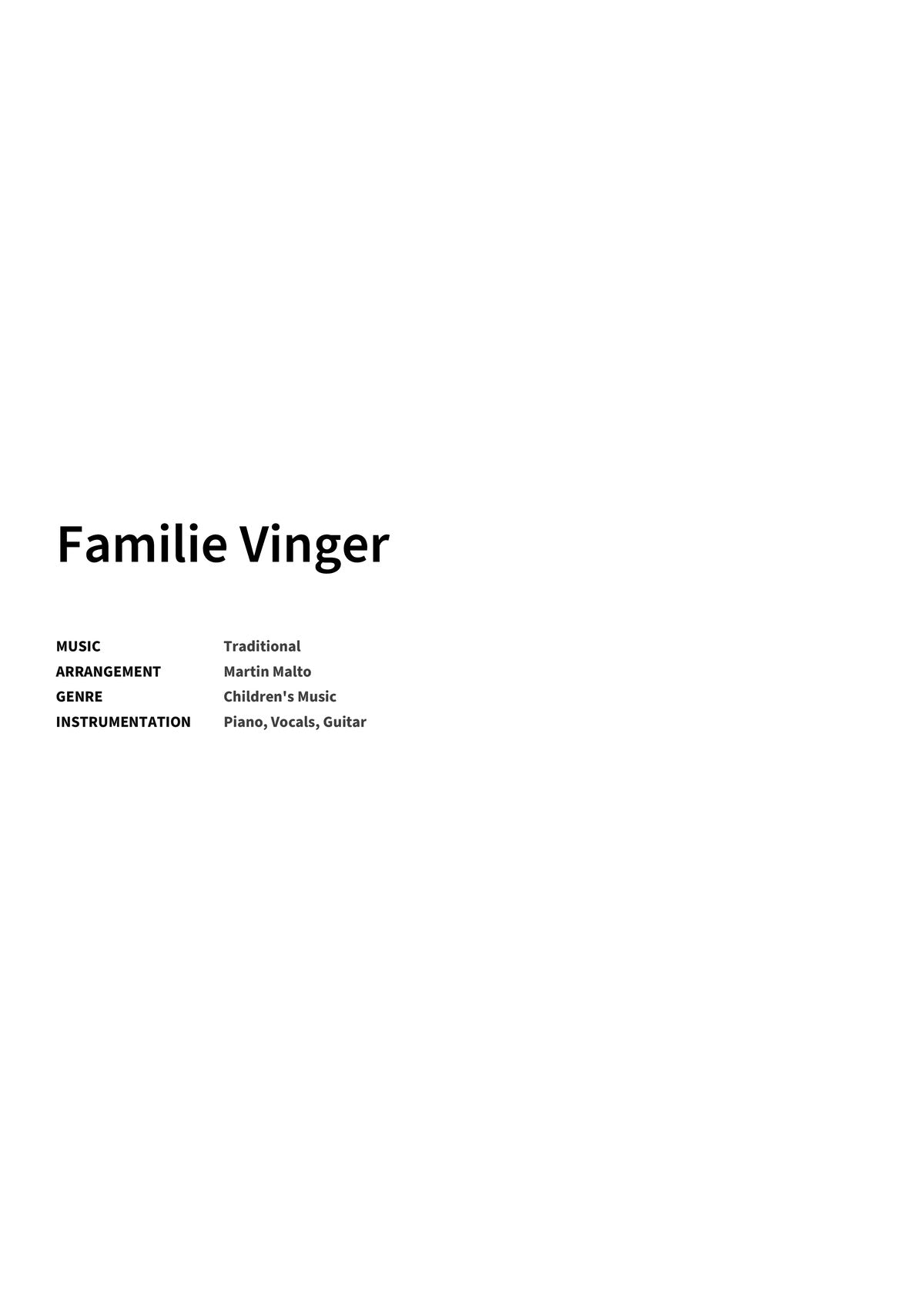Familie Vinger - Title Page