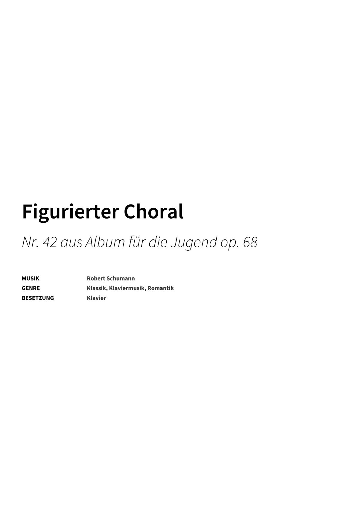 Figurierter Choral - Title Page