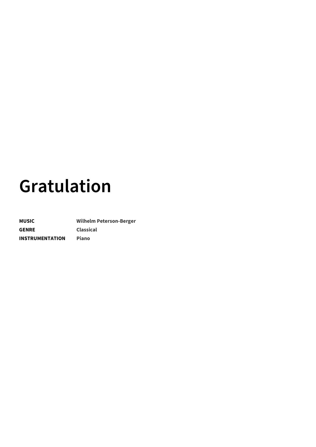 Gratulation - Title Page