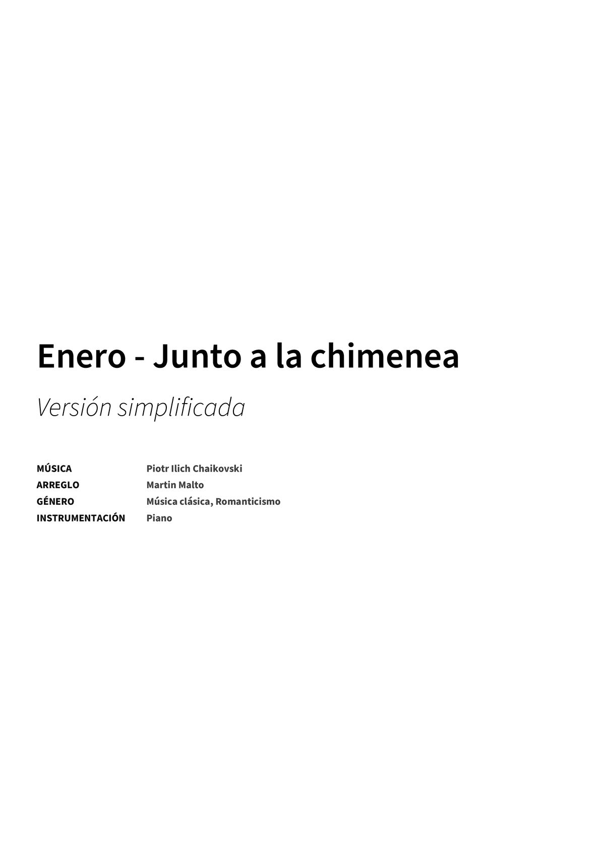 Enero - Junto a la chimenea - Title Page