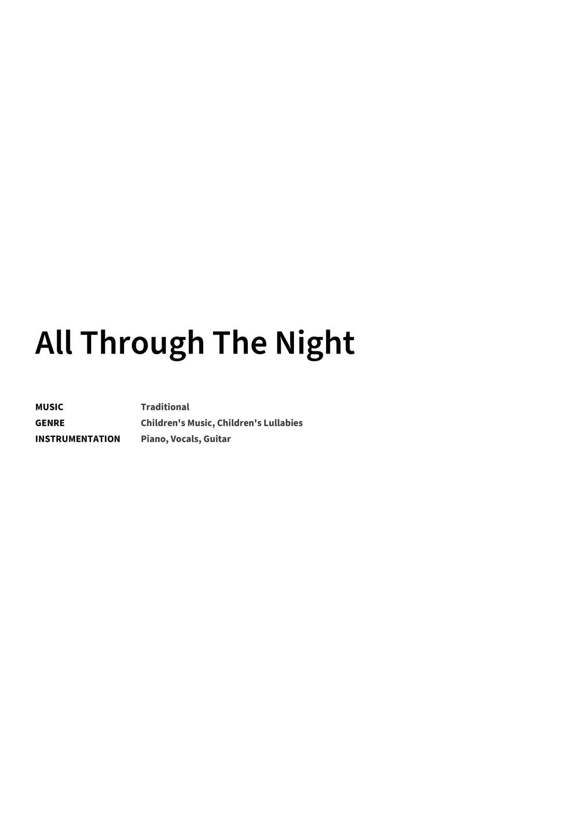 All Through The Night - Title Page