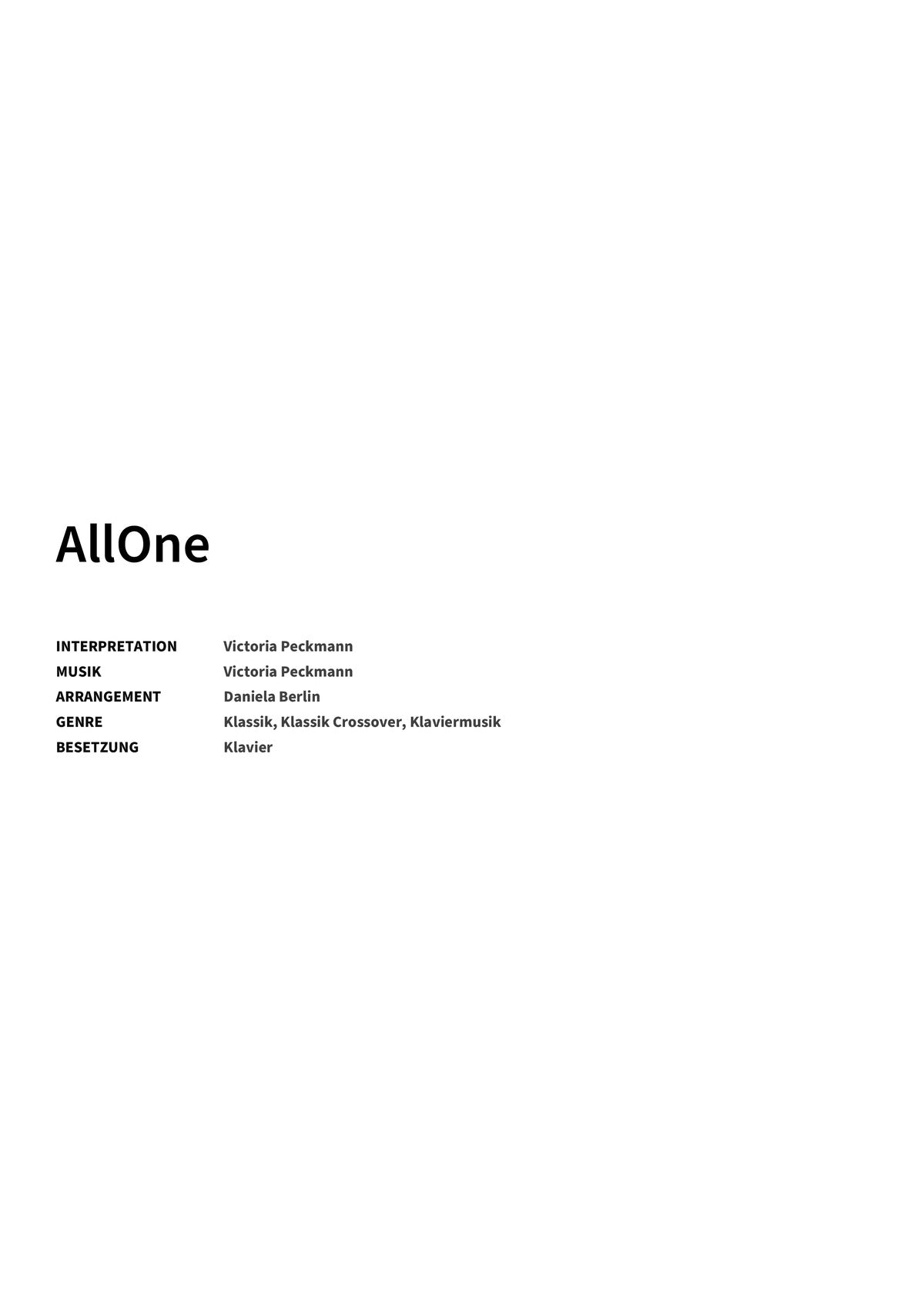 AllOne - Title Page