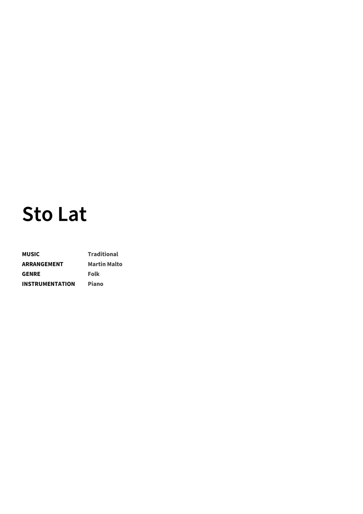 Sto Lat - Title Page