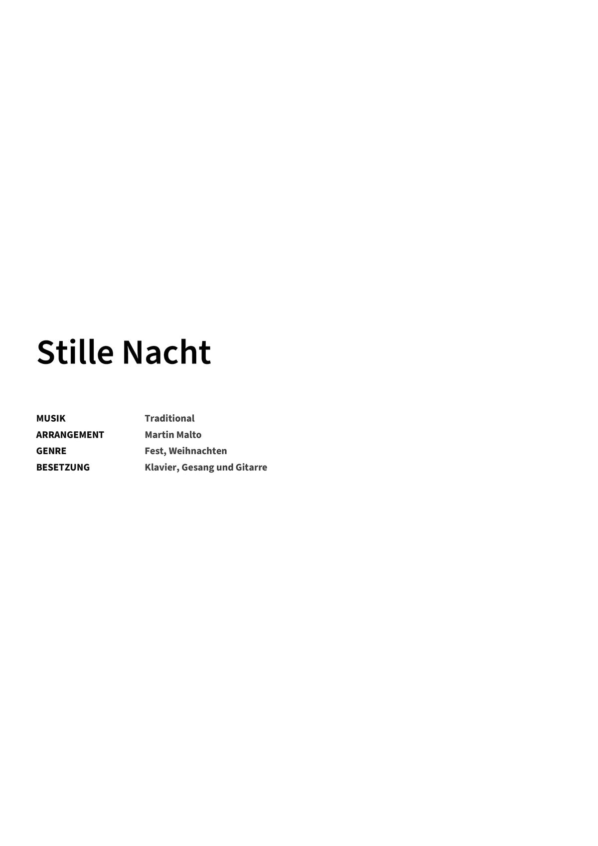 Stille Nacht - Title Page