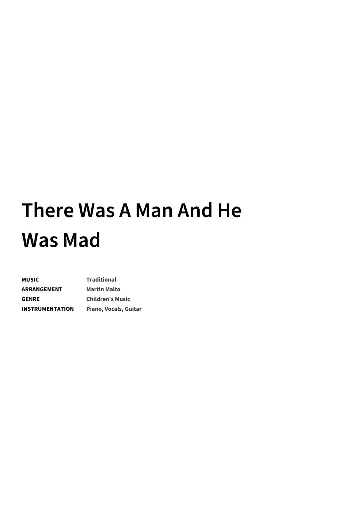 There Was A Man And He Was Mad - Title Page