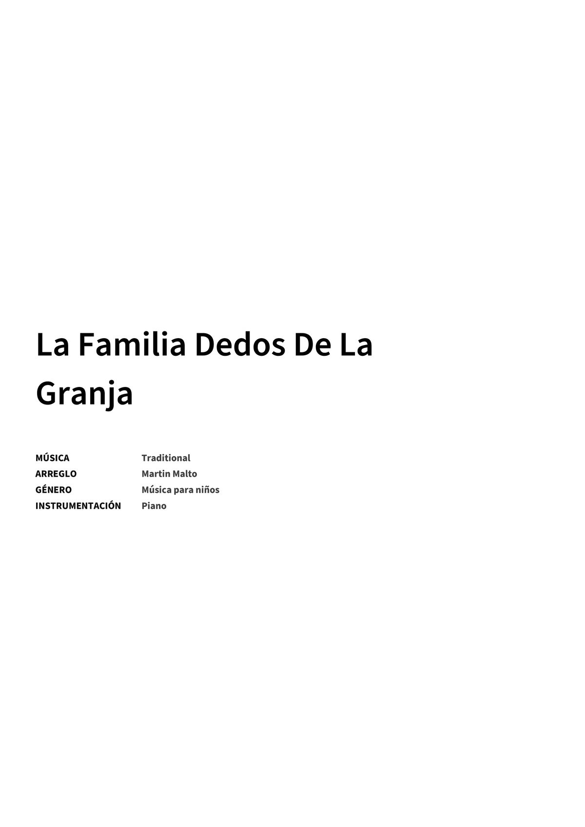 La Familia Dedos De La Granja - Title Page