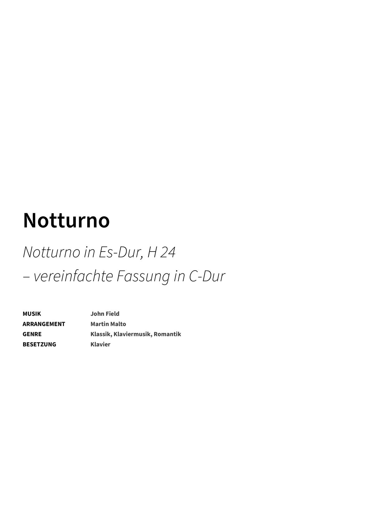 Notturno - Title Page