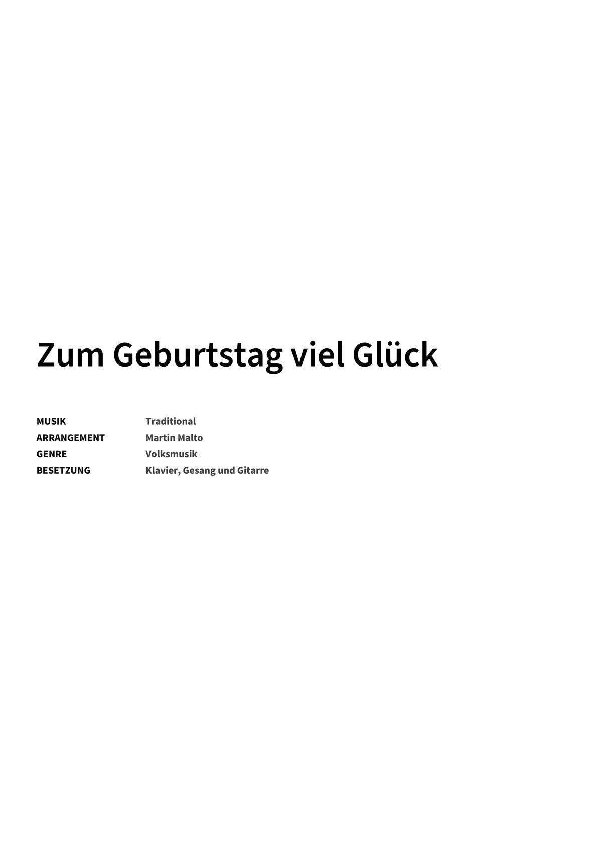 Zum Geburtstag viel Glück - Title Page