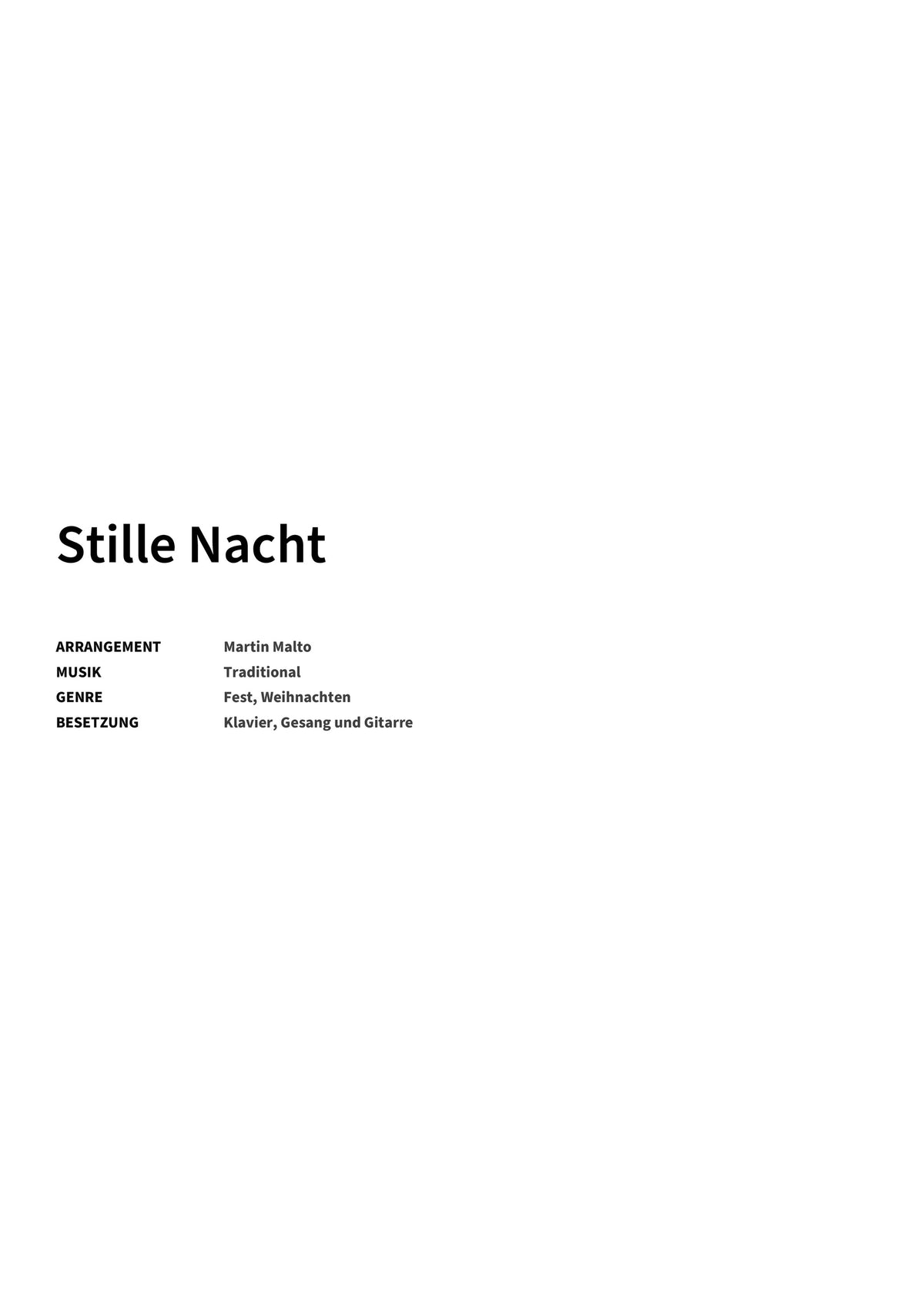 Stille Nacht - Title Page