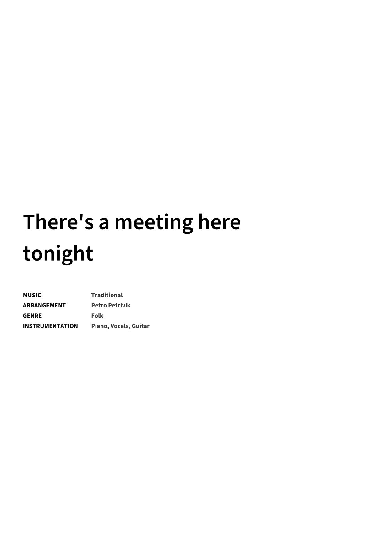 There's a meeting here tonight - Title Page
