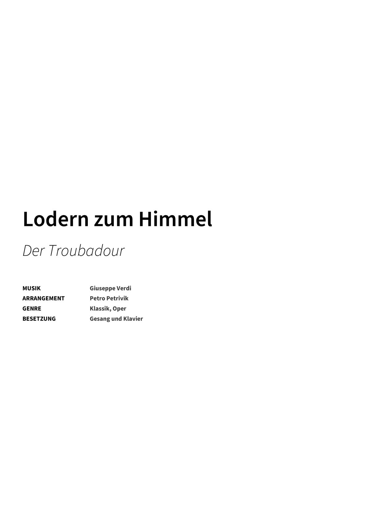 Lodern zum Himmel - Title Page