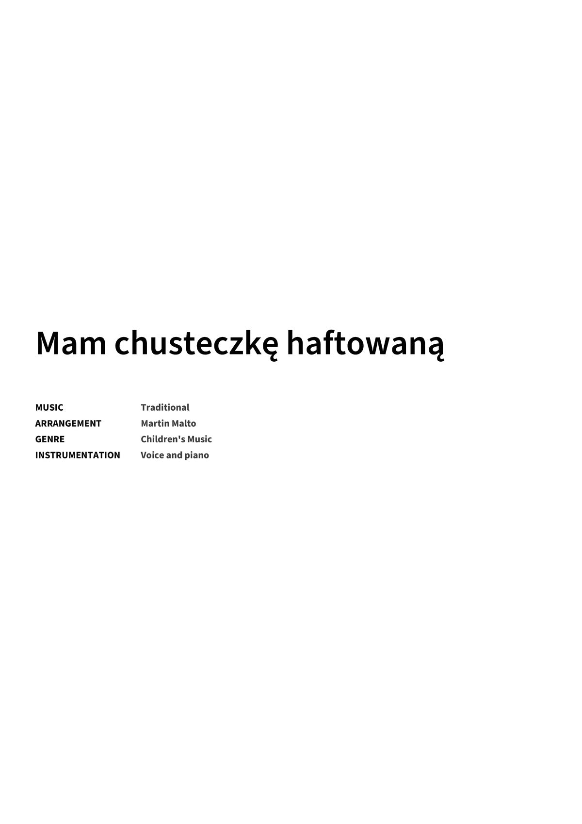Mam chusteczkę haftowaną - Title Page