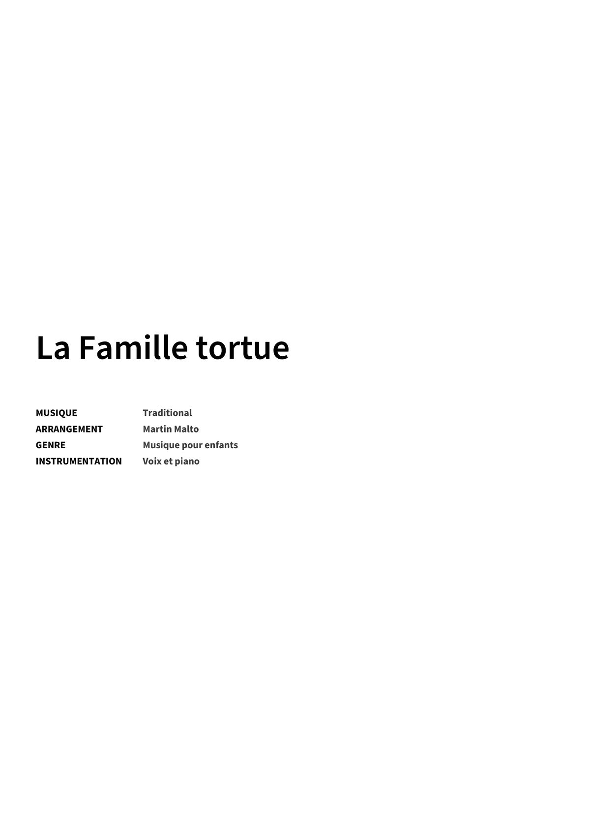 La Famille tortue - Title Page