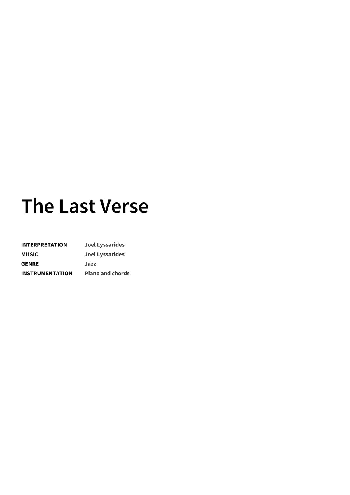 The Last Verse - Title Page